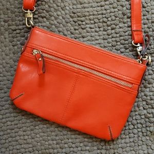 EUC Faux Leather Red Crossbody Purse